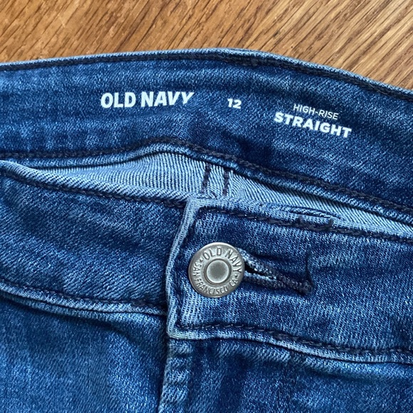 2-day SALE | Old Navy High Rise Straight, Women's 12, Stretchy; Soft, Blue - Picture 2 of 5